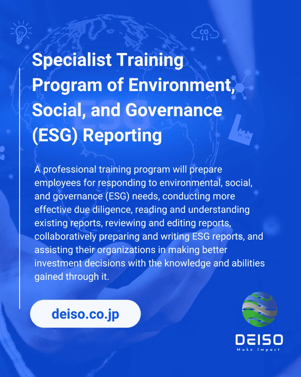 ESG reporting specialist training program information