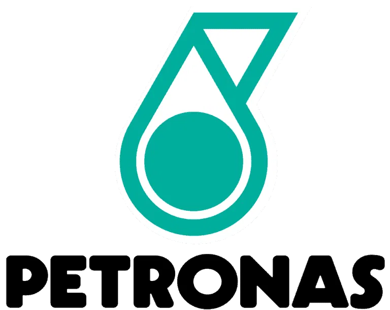 PETRONAS logo with teal drop and circle