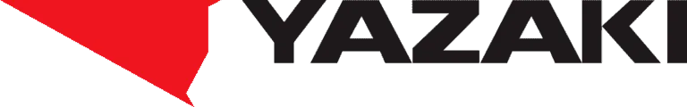 Yazaki logo with red arrow design