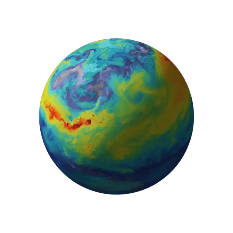 Colorful visualization of Earth's atmospheric data