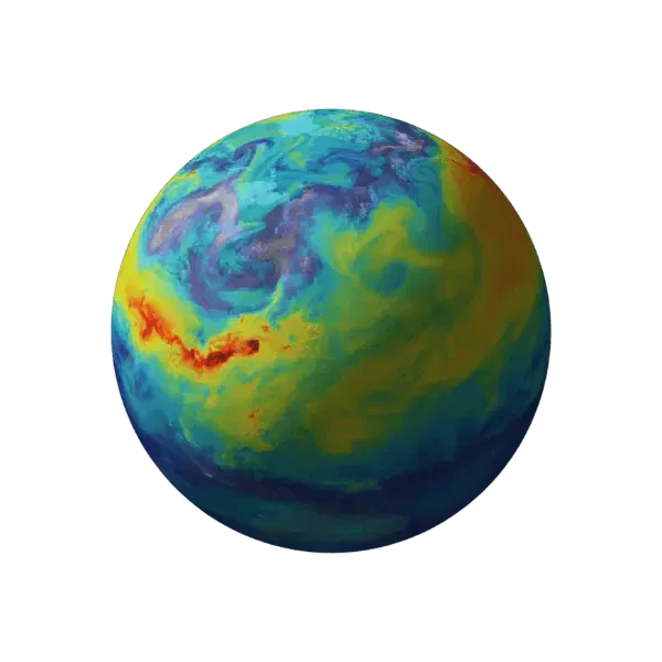 Colorful swirling planet-like image