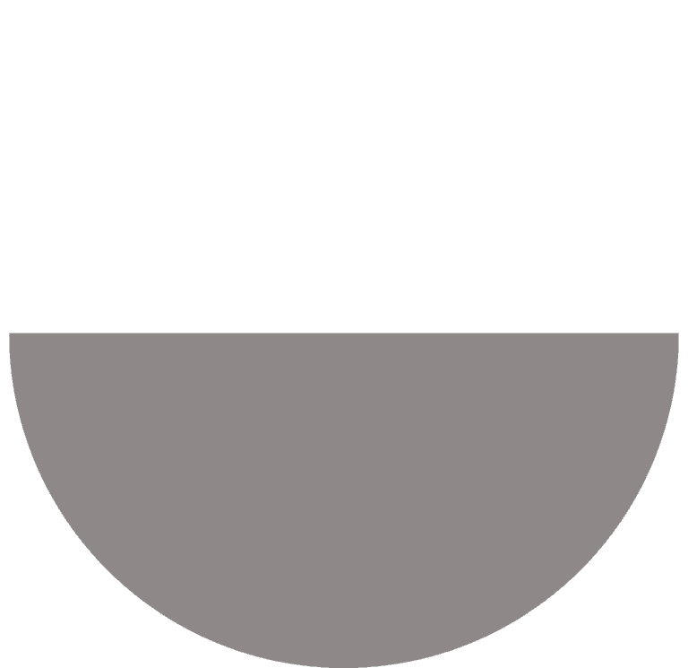 Gray semicircle with green background