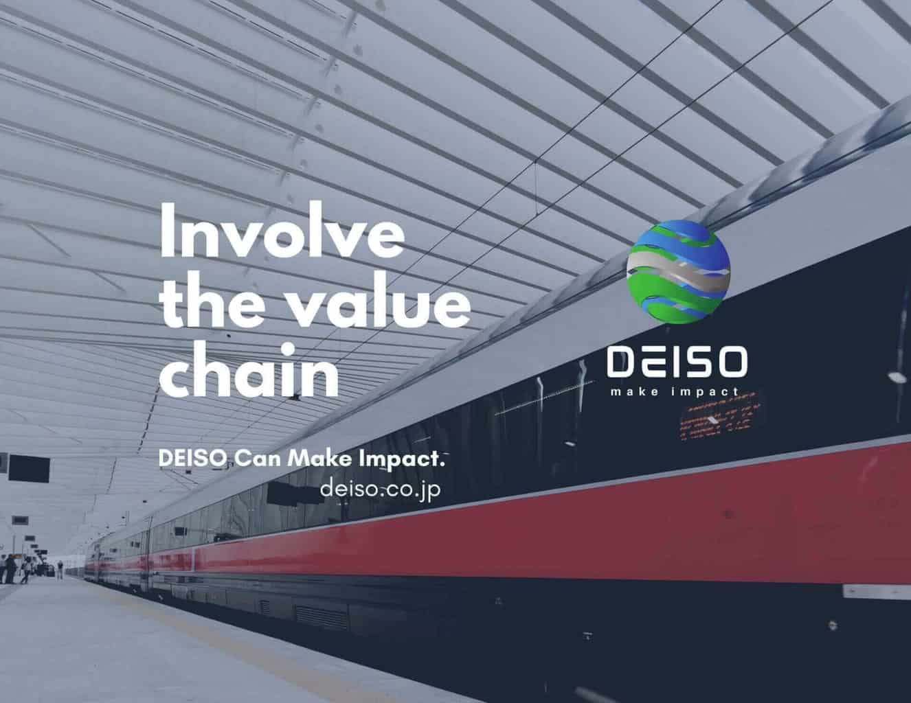 Train station with Deiso value chain message.