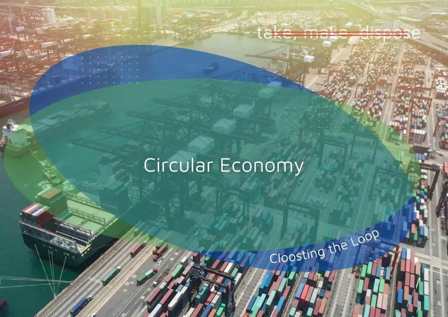 Aerial view highlighting circular economy concept.