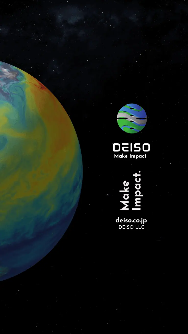DEISO logo with Earth and website link