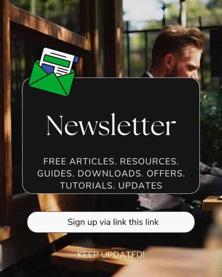 Newsletter signup for free articles and updates.