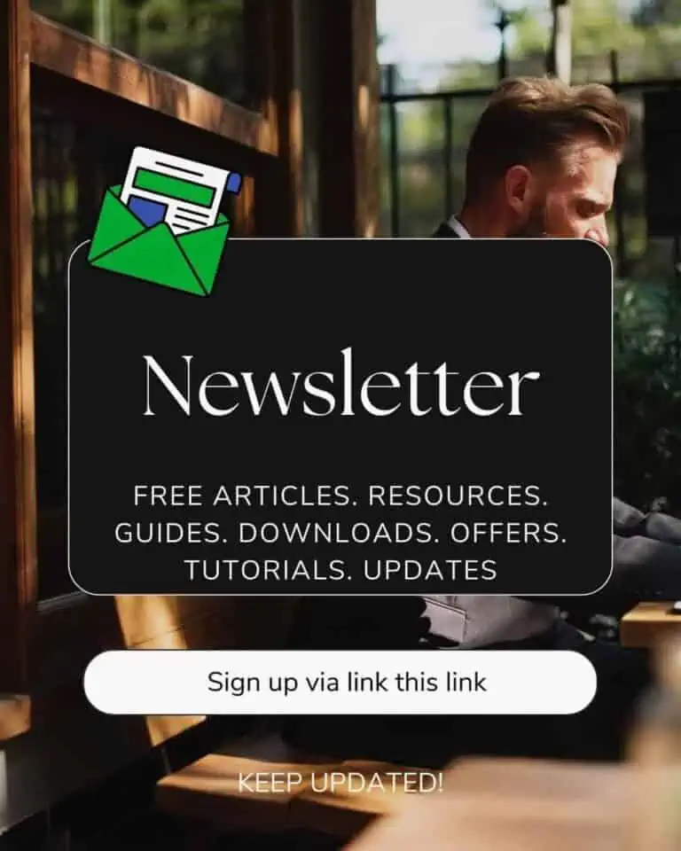 Newsletter signup for free articles and updates.