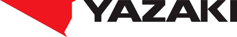 Yazaki logo with red arrow design