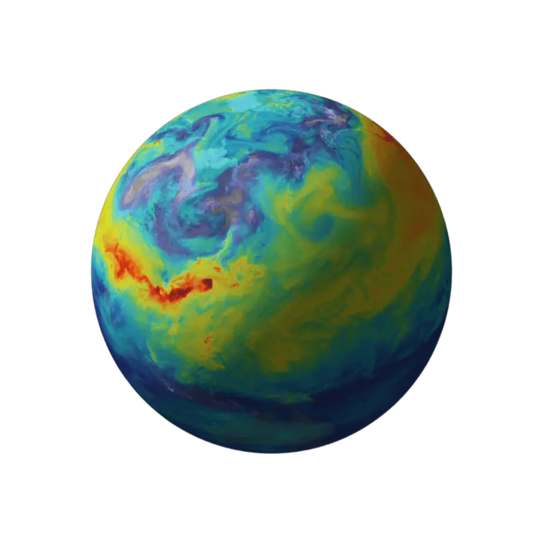 Colorful visualization of Earth's atmospheric data