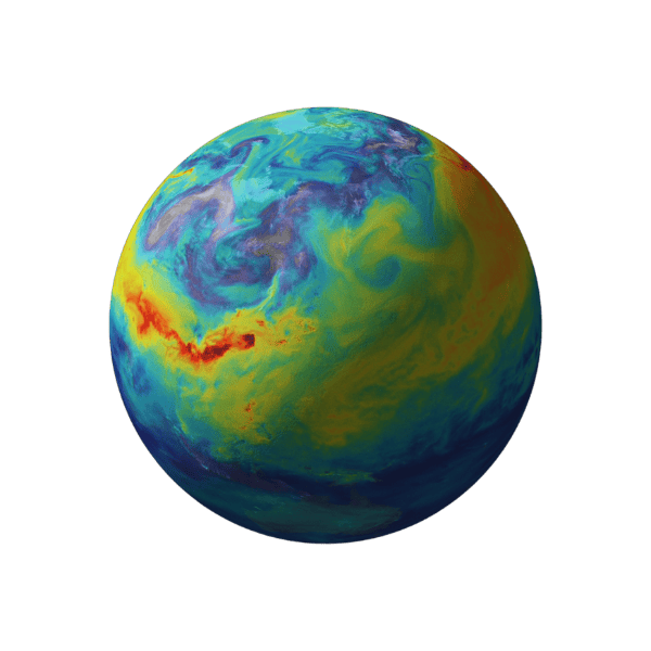 Colorful swirling planet-like image