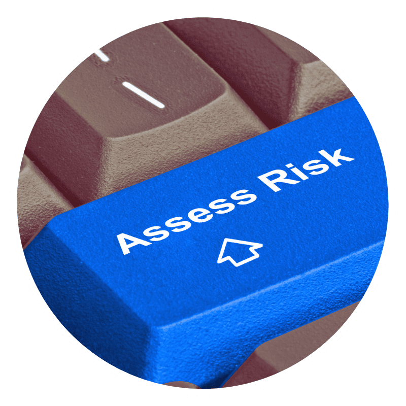 Blue keyboard button labeled 'Assess Risk'.