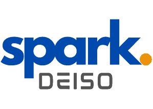 Logo Spark Deiso con design blu e arancione.