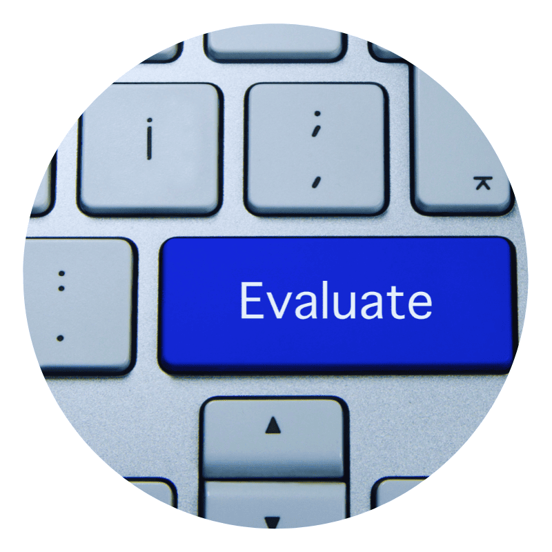 Blue evaluate button on keyboard