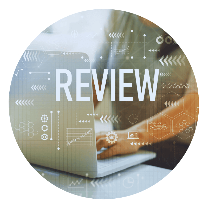 Person reviewing data on a laptop screen