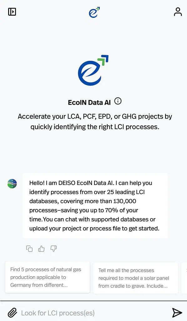 Panoramica dell'interfaccia e delle funzionalità di EcoIN Data AI.
