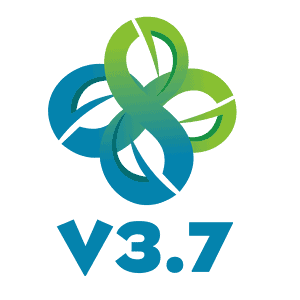 Colorful infinity logo with V3.7 text