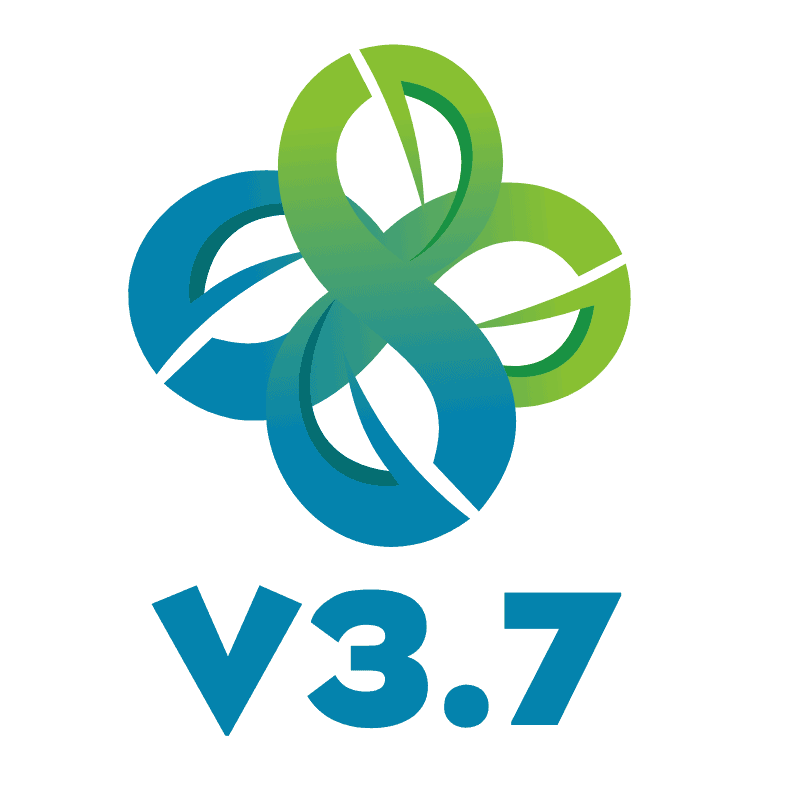 Colorful infinity logo with V3.7 text