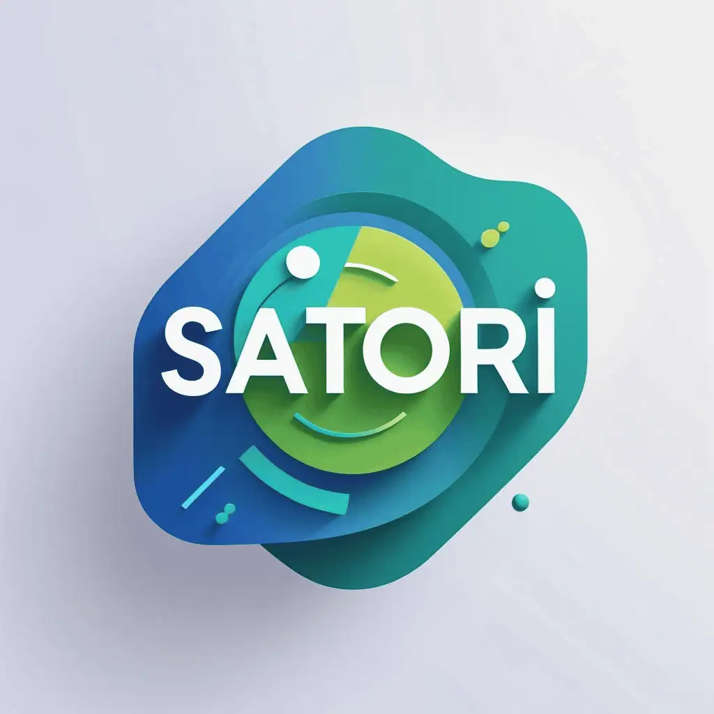 Satori logo with abstract colorful shapes