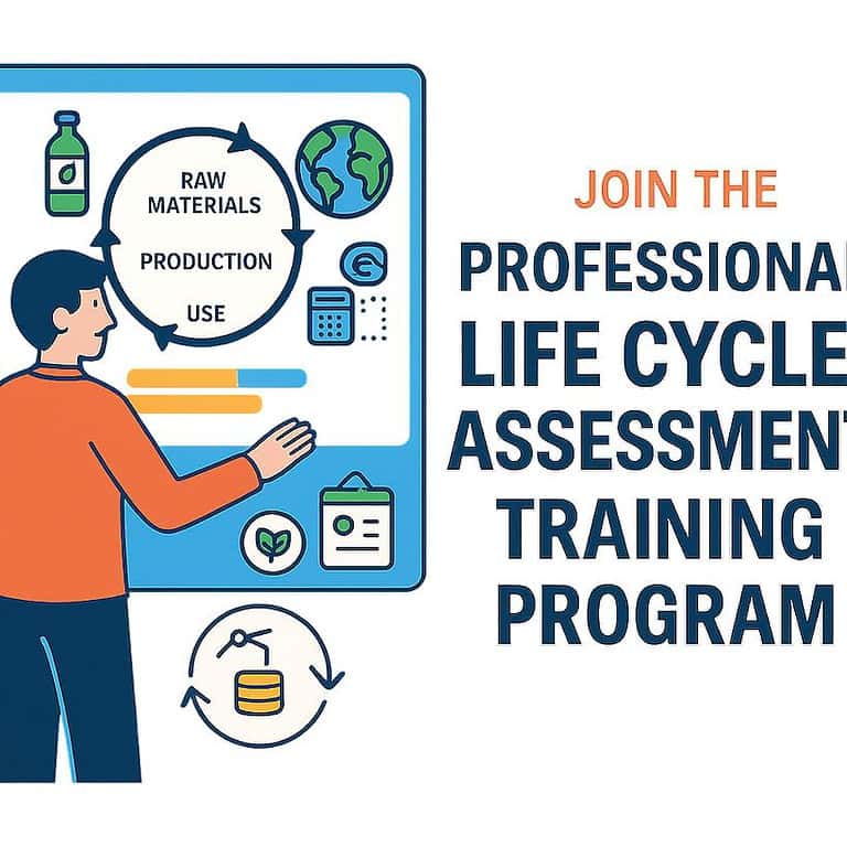Join life cycle assessment training program illustration.