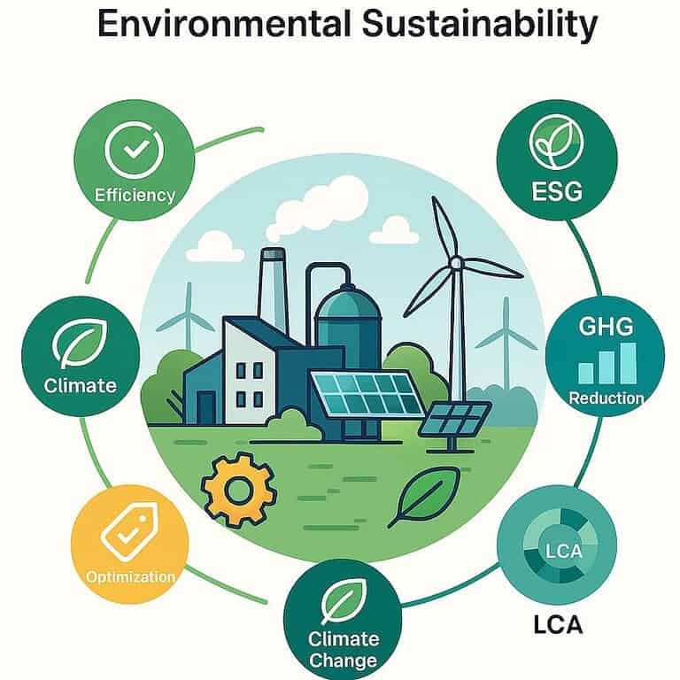 Illustration of environmental sustainability concepts and solutions.