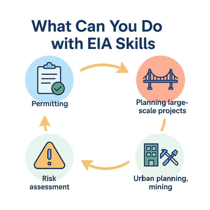 EIA skills: Permitting, projects, risk, urban planning.