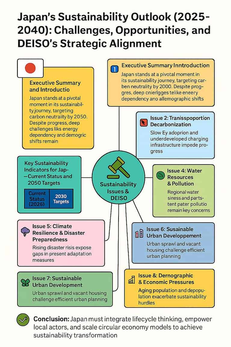 Japan's sustainability challenges and strategic alignment overview.