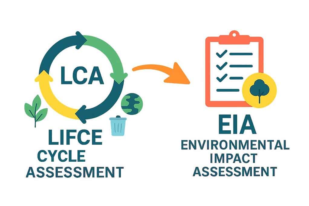 Life cycle and environmental impact assessment diagram