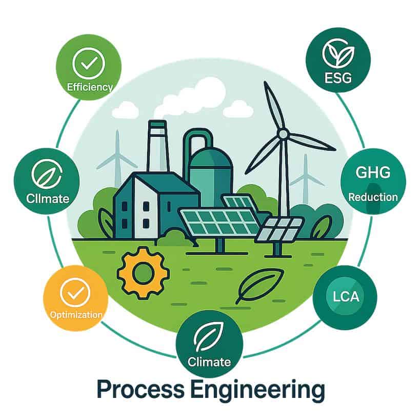 Sustainable process engineering with efficiency and climate focus.