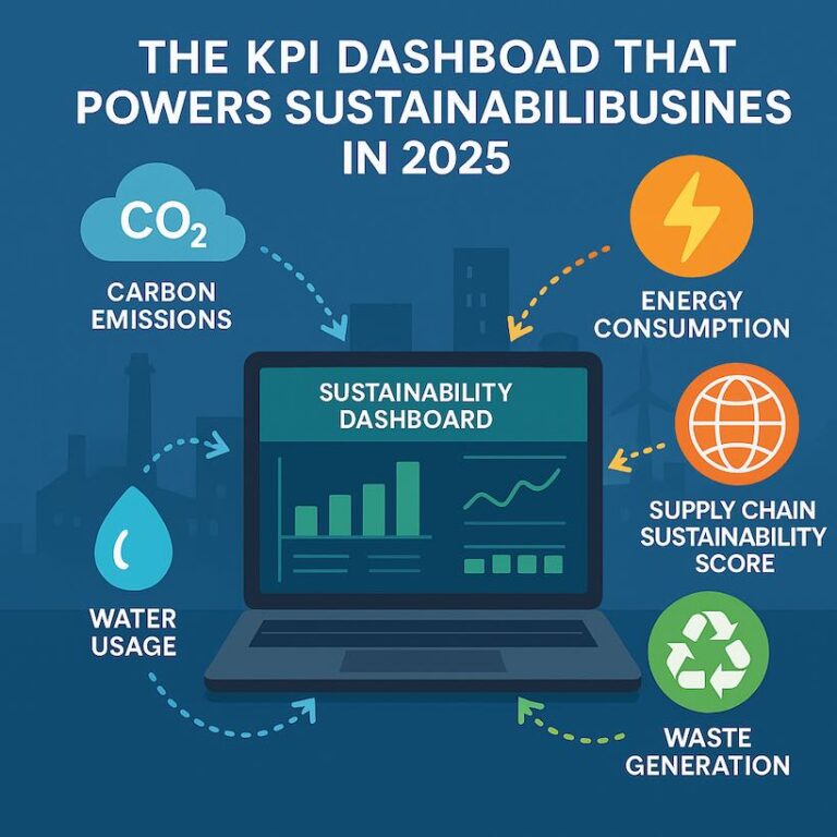 Sustainability dashboard with key metrics for 2025.