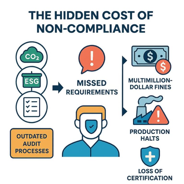 Consequences of non-compliance: fines, halts, certification loss.
