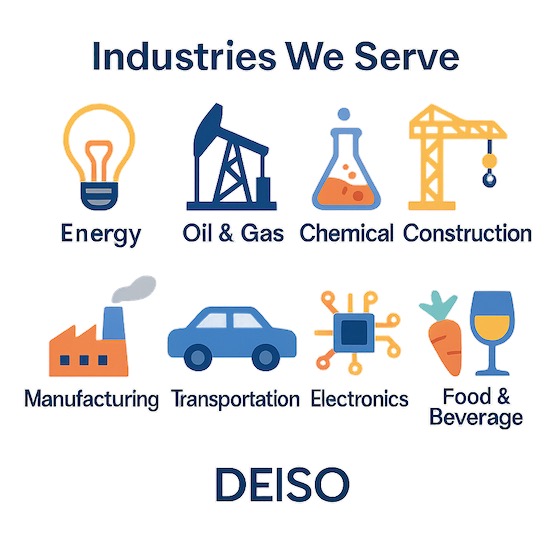 Industries: Energy, Oil, Chemical, Construction, Manufacturing, Transportation.