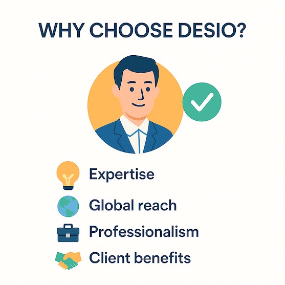 Desio: Expertise, Global Reach, Professionalism, Client Benefits