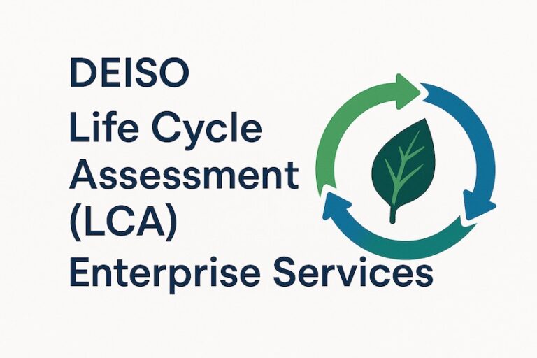 DEISO LCA Enterprise Services logo with green leaf.