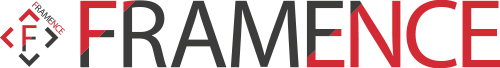 Framence logo with stylized red and gray design.