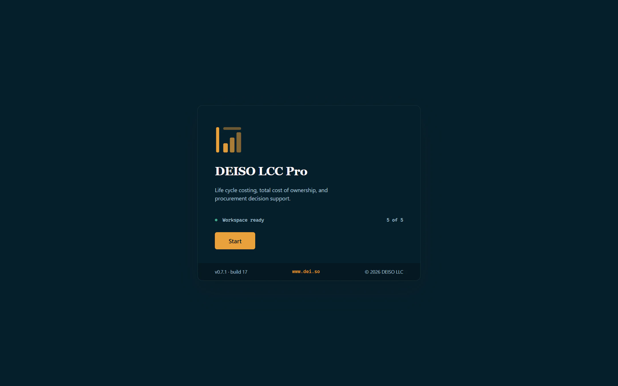 DEISO LCC Pro application splash screen